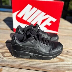 Nike Air Max All-Black Leather Sneakers